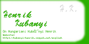 henrik kubanyi business card